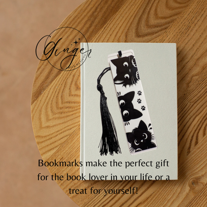 3 Black Cats Acrylic Bookmarks