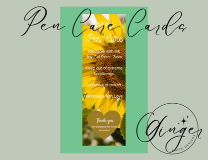 Sunflower Pen Care Card