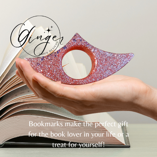 Coral with Glitter Thumb Bookmark