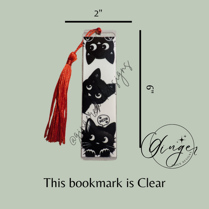 3 Black Cats Acrylic Bookmarks