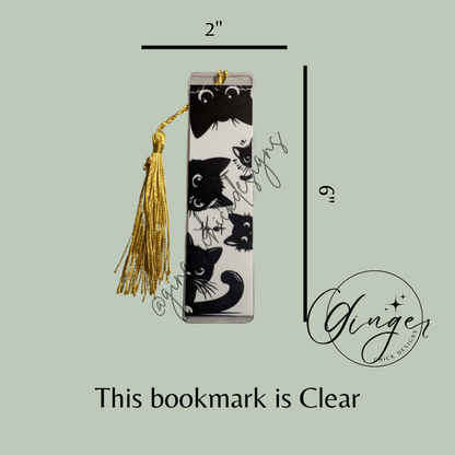 3 Black Cats Acrylic Bookmarks