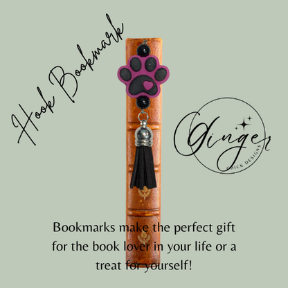 Pink Puppy Paw Print Hook Bookmark