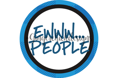 Anti-Social Blue Pin-Back Design