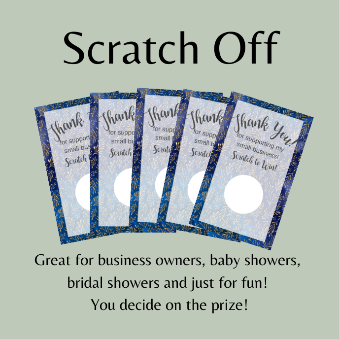 Blue & Gold Scratch-Off Ticket Instant Download