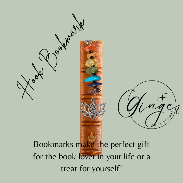 Gemstones with Lotus Flower Hook Bookmark