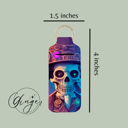Steam Punk Skellington Lip Balm Keychain