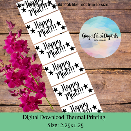 Stars Happy Mail Thermal Label