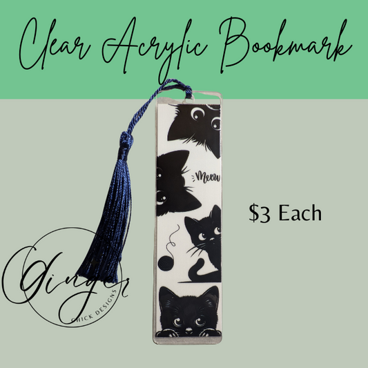 3 Black Cats Acrylic Bookmarks