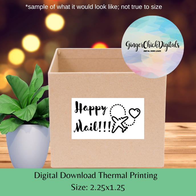 Traveling Happy Mail Thermal Label