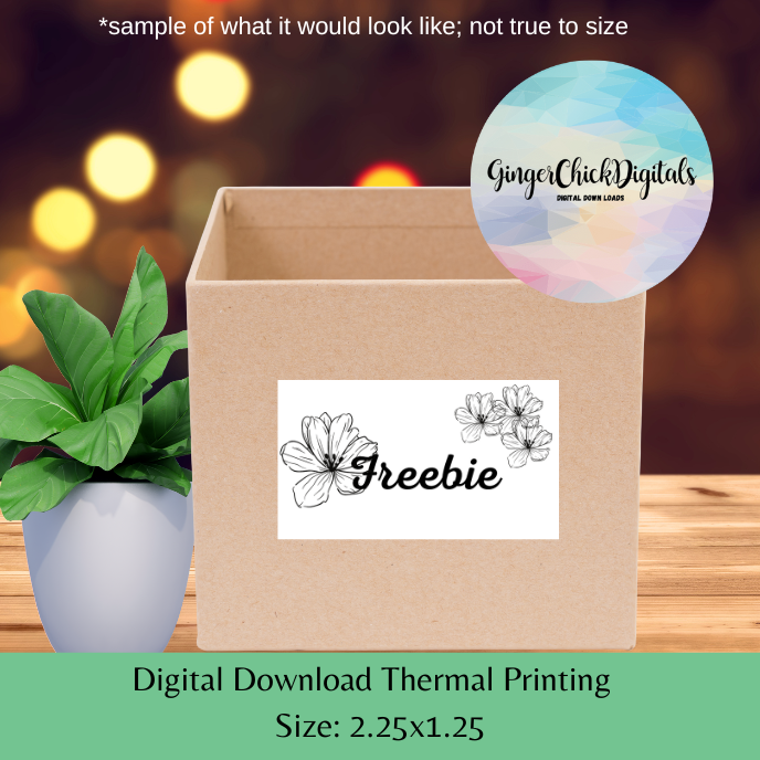 Flower Freebie Thermal Label