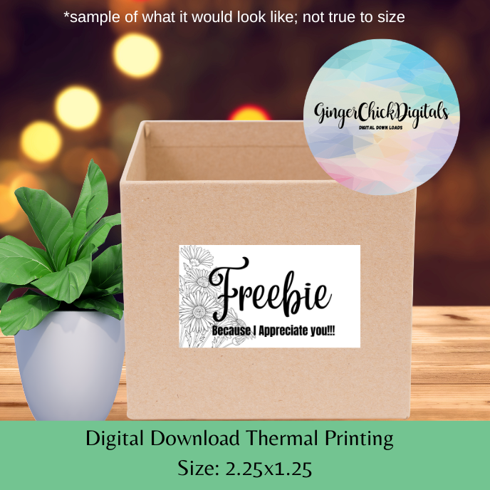 Freebie Thermal Label - Instant Download