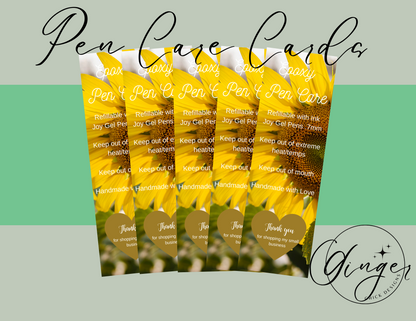 Sunflower Pen Care Card