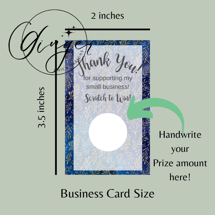 Blue & Gold Scratch-Off Ticket Instant Download