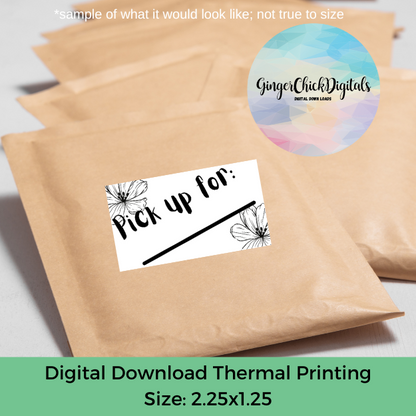 Flowers Pick Up Thermal Label