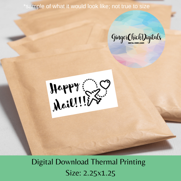 Traveling Happy Mail Thermal Label