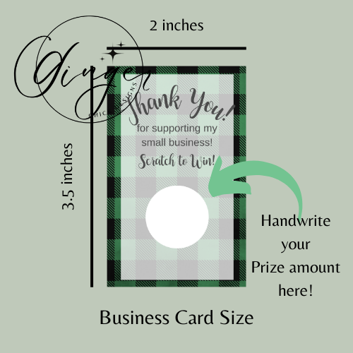 Green Plaid Digital Scratch Off Ticket