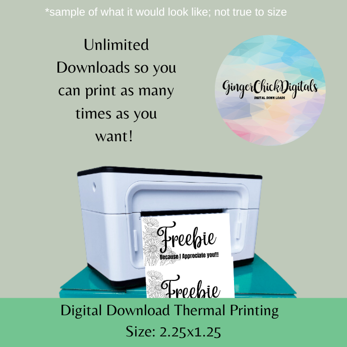 Freebie Thermal Label - Instant Download