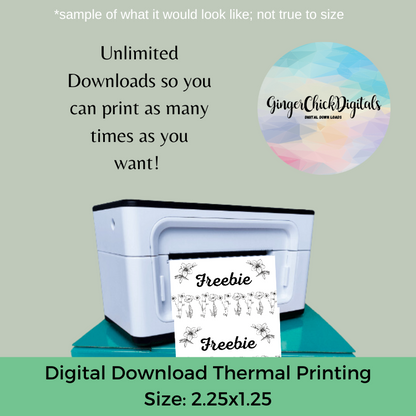 Freebie Garden Thermal Label