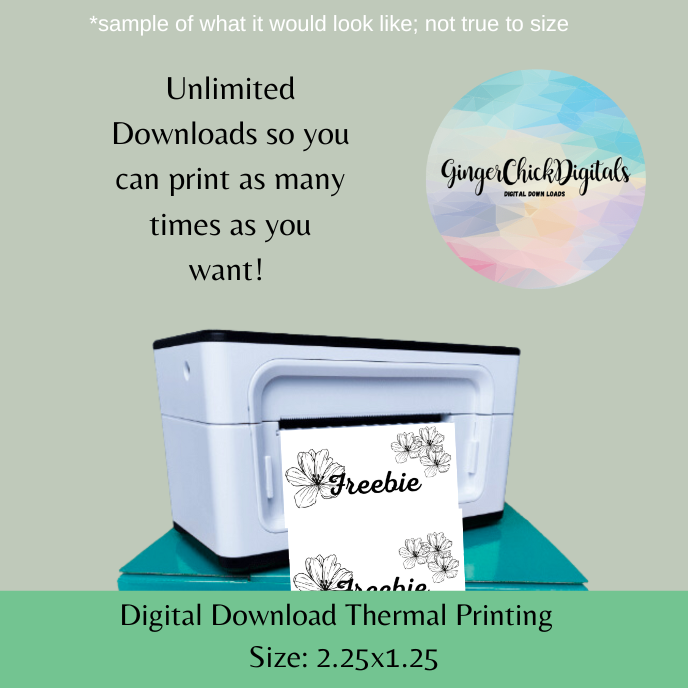 Flower Freebie Thermal Label