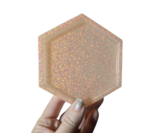 Peach Cream Resin Coaster