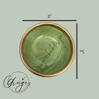 Aloe Paint Pour Trinket Dish