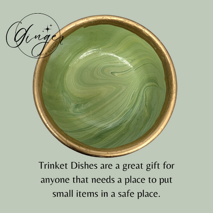 Aloe Paint Pour Trinket Dish