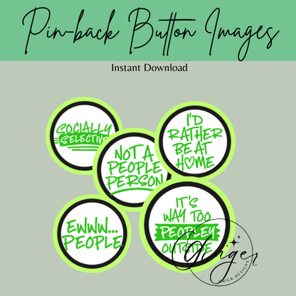 Anti-Social Lime Pin-Back Design