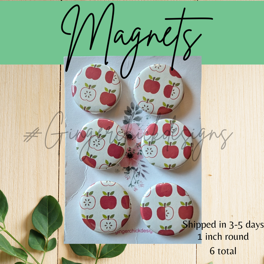 Apples Button Magnets