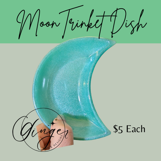 Aqua Moon Resin Trinket Dish