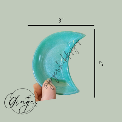 Aqua Moon Resin Trinket Dish