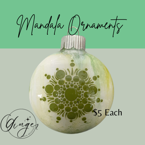 Army Green Mandala Art Round Disc Ornament
