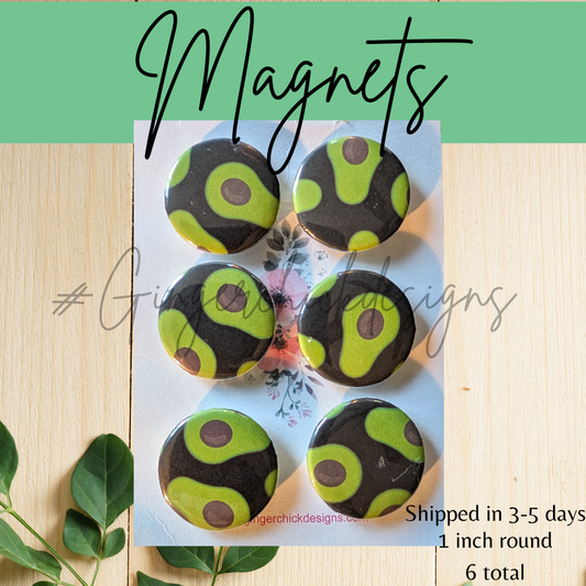 Avocado Button Magnets