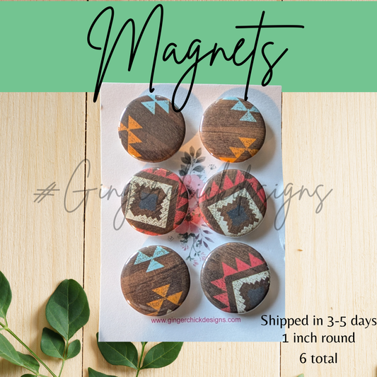 Aztec Button Magnets