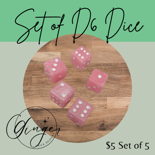 Baby Pink Small D6 Dice Set