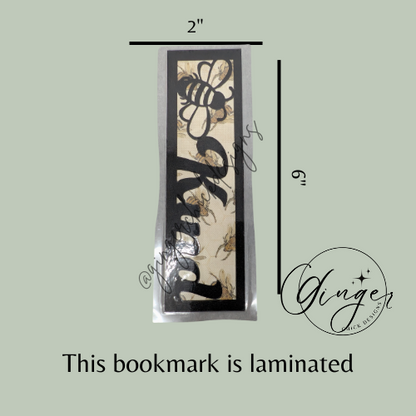 Bee Kind Laminated Bookmark with Bees