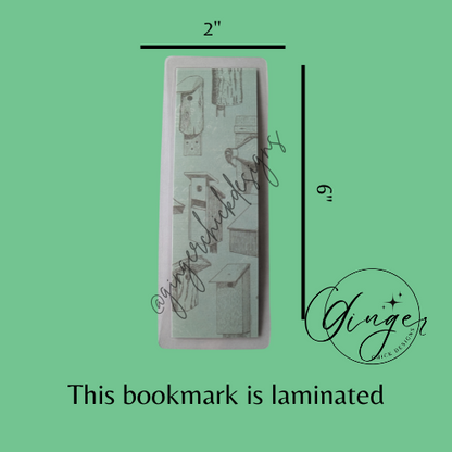Birdhouses Laminated Bookmark