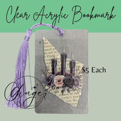 Black Candles Dictionary Acrylic Bookmark