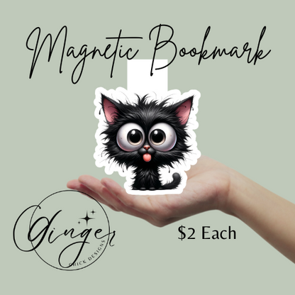 Black Cat Magnetic Bookmark