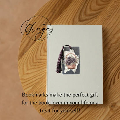 Black Rose Basket Dictionary Acrylic Bookmark