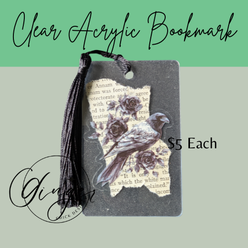 Black Bird Dictionary Acrylic Bookmark