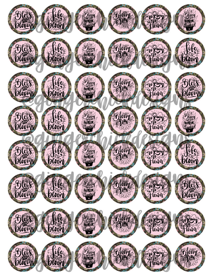 Bless my Blooms Bottle Cap Images