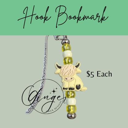 Blonde Highland Cow Hook Bookmark
