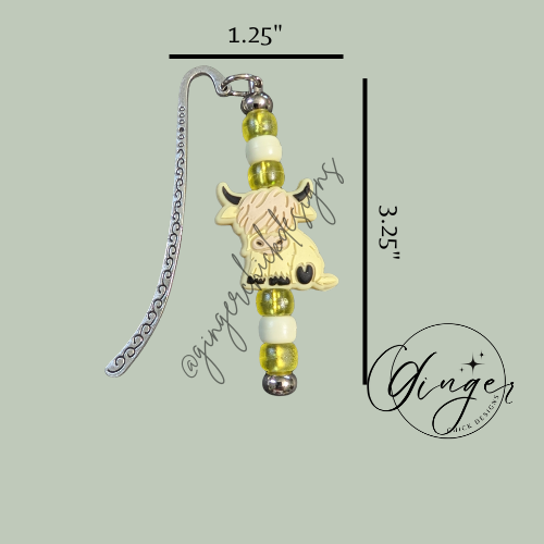 Blonde Highland Cow Hook Bookmark