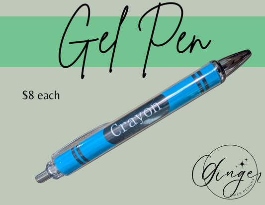 Blue Crayon Gel Pen