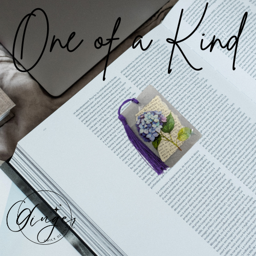 Blue Hydrangea Dictionary Acrylic Bookmark