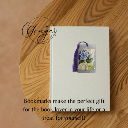 Blue Hydrangea Dictionary Acrylic Bookmark