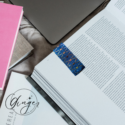 Blue Shoe Strings Leather Magnetic Bookmark