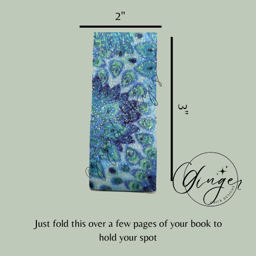 Blue Peacock Leather Magnetic Bookmark