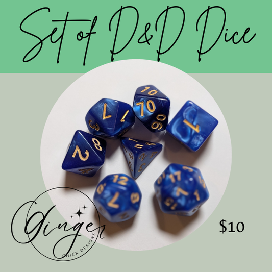 Blue Pearl Dice Set