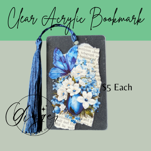 Blue Bouquet Dictionary Acrylic Bookmark
